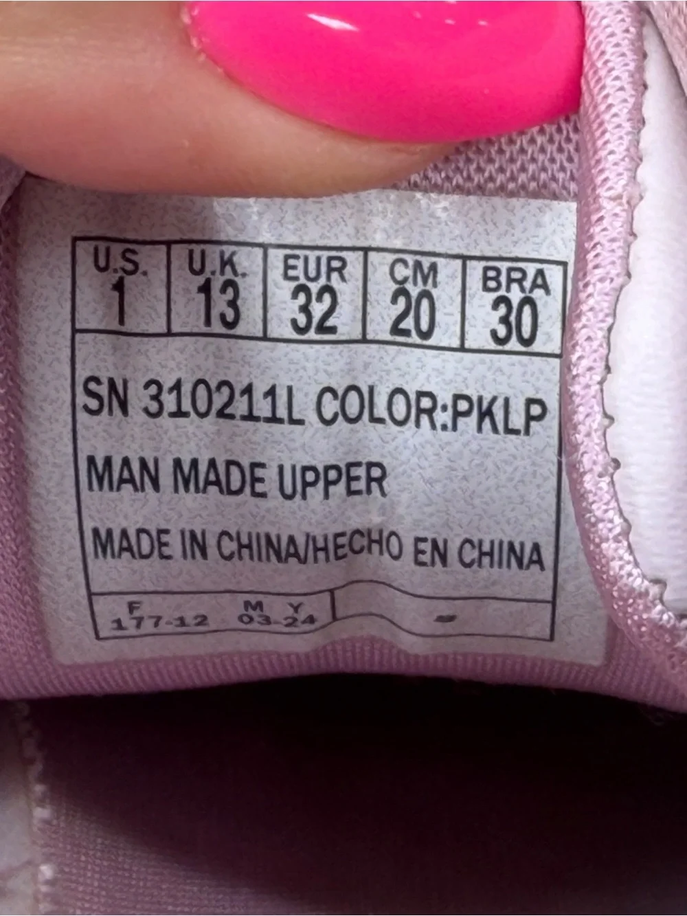 Skechers Street Uno Lite Air Kids Size 1 Pink White Platform Sneakers